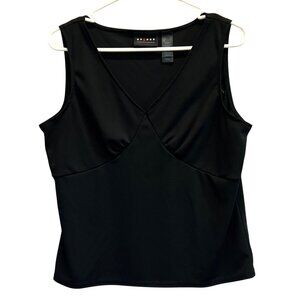 Liz Claiborne Axcess Womens Black Sleeveless V-Neck Top Size Large